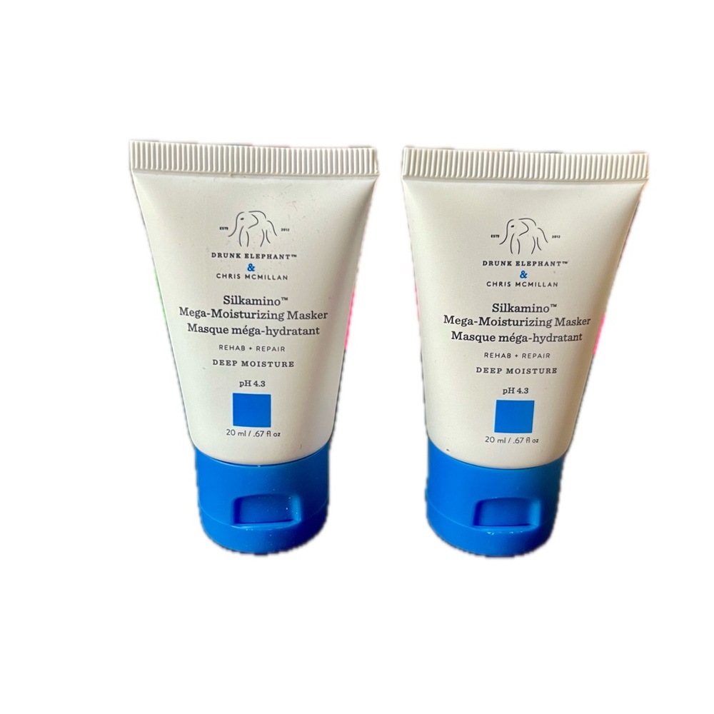 Drunk Elephant Blue Mega-Moisturizing Masker Hair Travel Size = 2 qty 20 mL ea